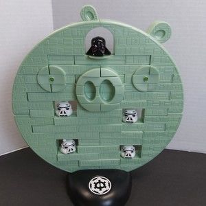 Angry Birds Star Wars Death Star Game Jenga Hasbro Catapult Figures into Blocks